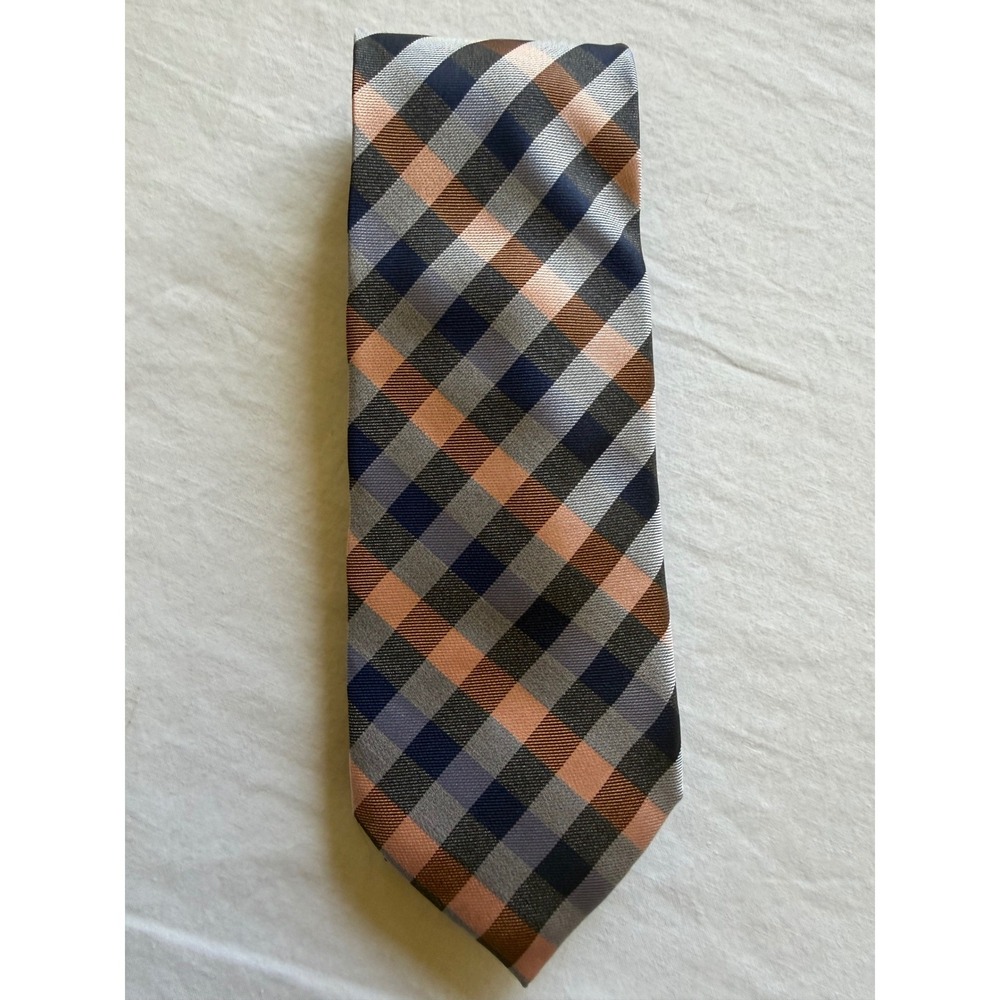 Chaps Mens Silk Necktie Ralph Lauren Plaid Check Hand Made Classic Tie Old Money